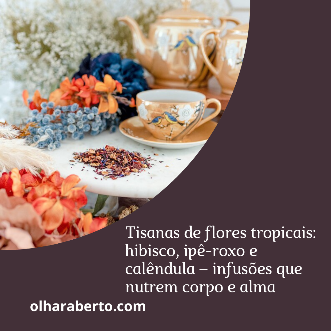 You are currently viewing Tisanas de flores tropicais: hibisco, ipê-roxo e calêndula – infusões que nutrem corpo e alma