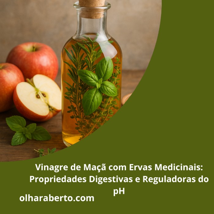 Read more about the article Vinagre de Maçã com Ervas Medicinais: Propriedades Digestivas e Reguladoras do pH