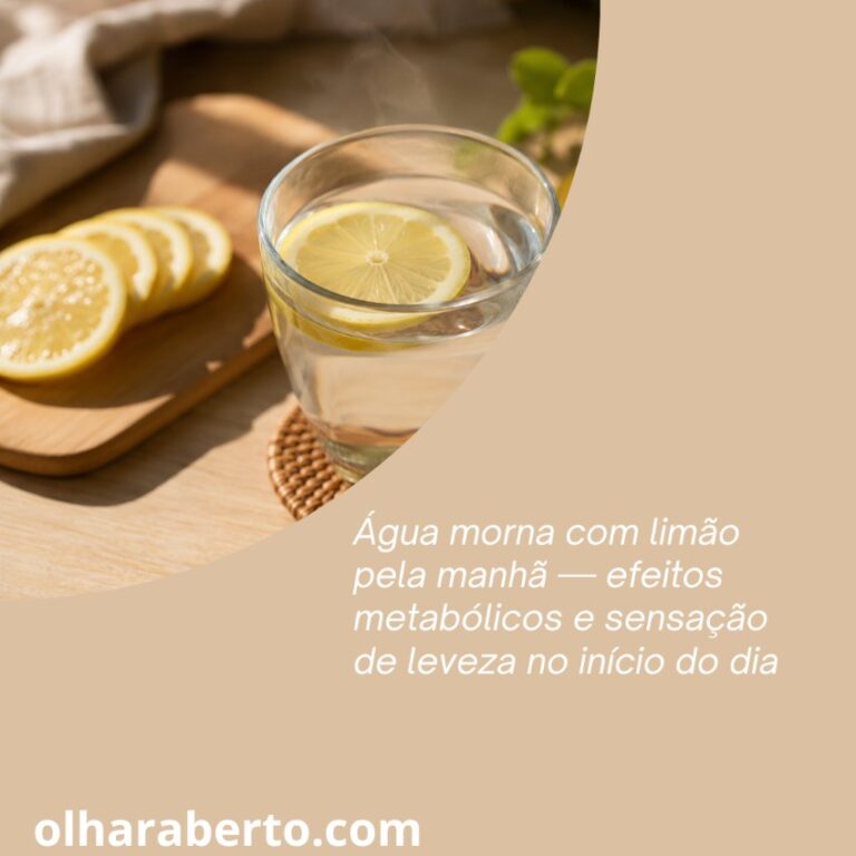 Read more about the article Água morna com limão pela manhã — efeitos metabólicos e sensação de leveza no início do dia